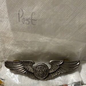 WWII US Army Air Forces Crew Wings Post Backings Pin